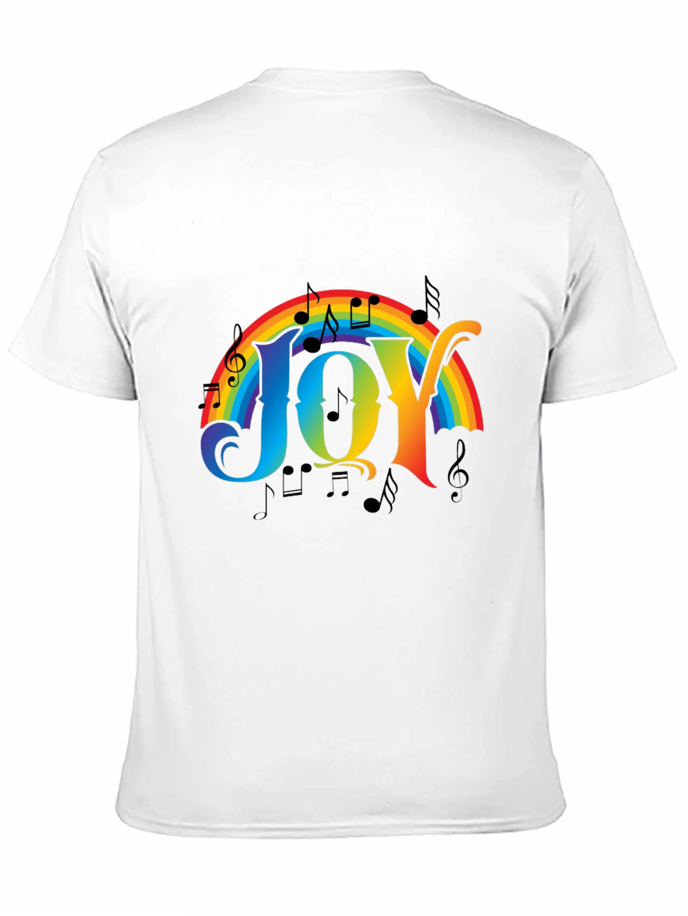Rainbow JOY Music Notes Graphic Tee