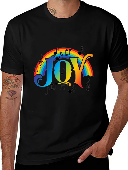 Rainbow JOY Music Notes Graphic Tee