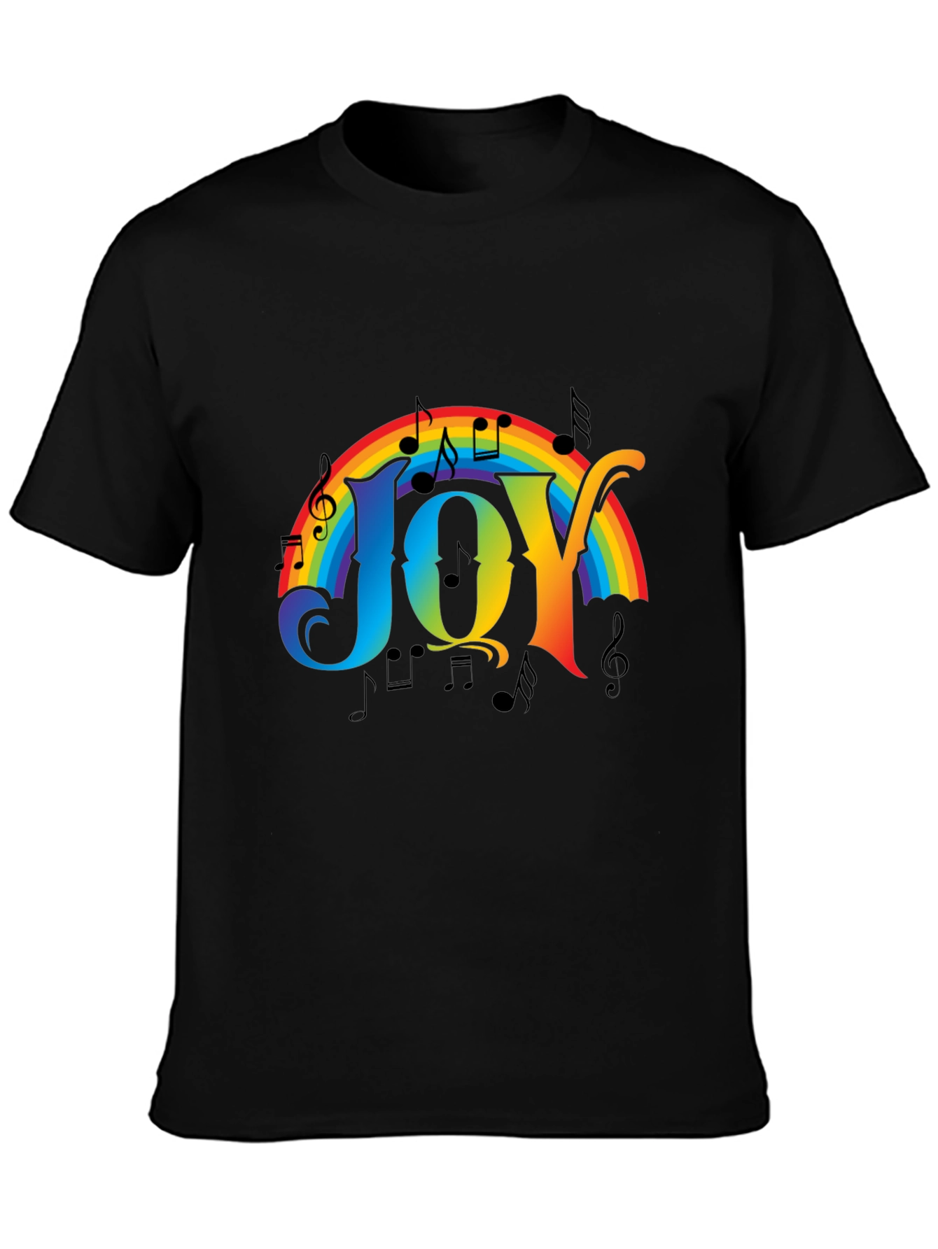 Rainbow JOY Music Notes Graphic Tee