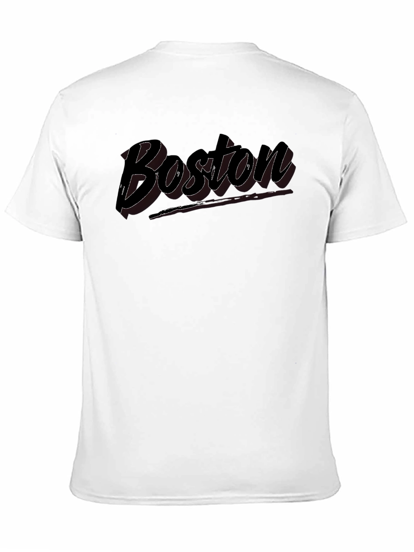 Boston Script Black Cotton Graphic Tee