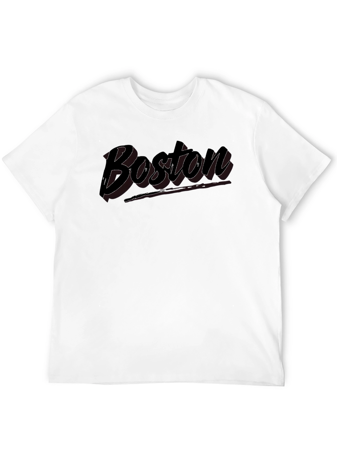 Boston Script Black Cotton Graphic Tee