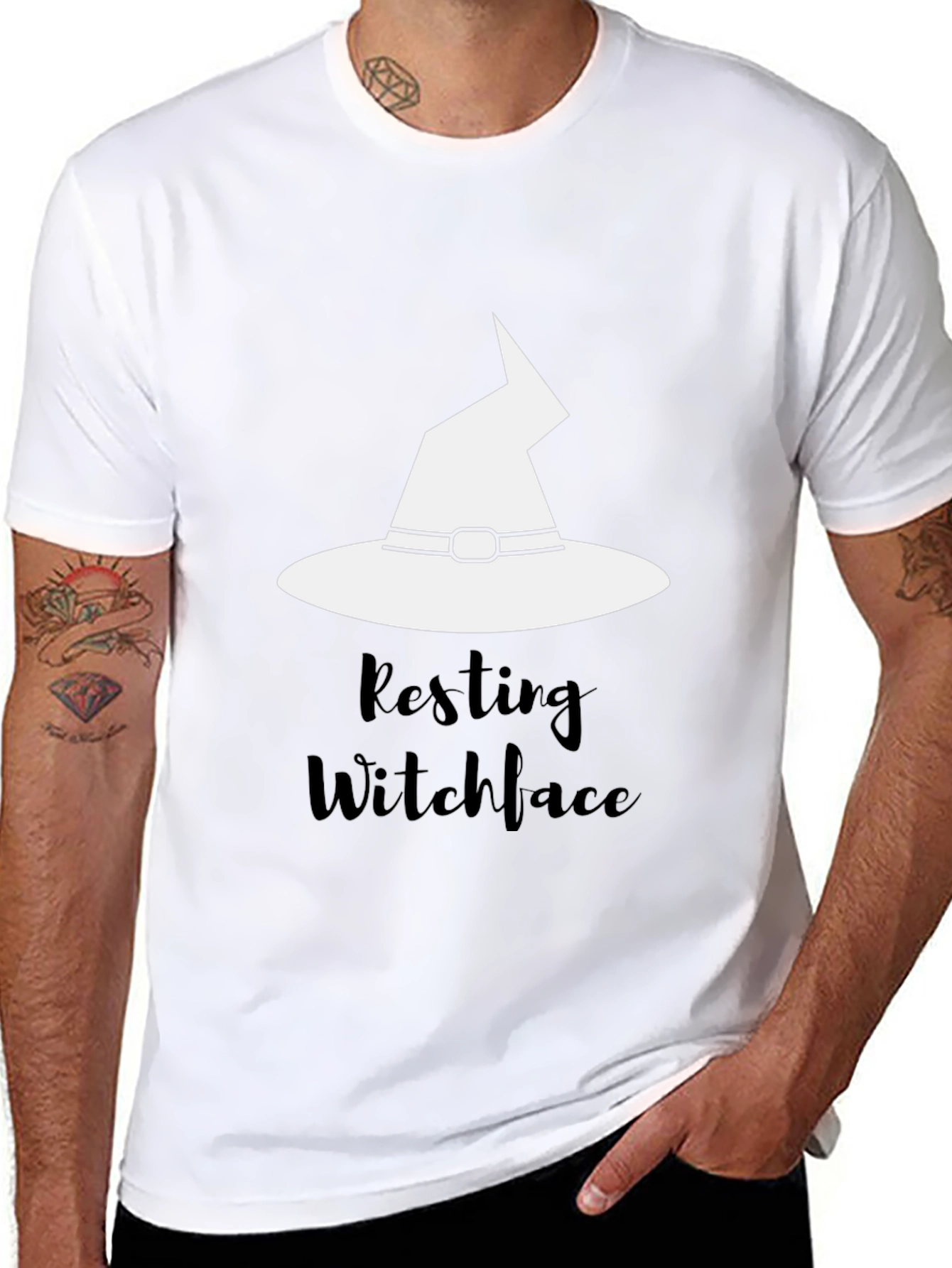 Resting Witchface T-Shirt - Halloween Apparel