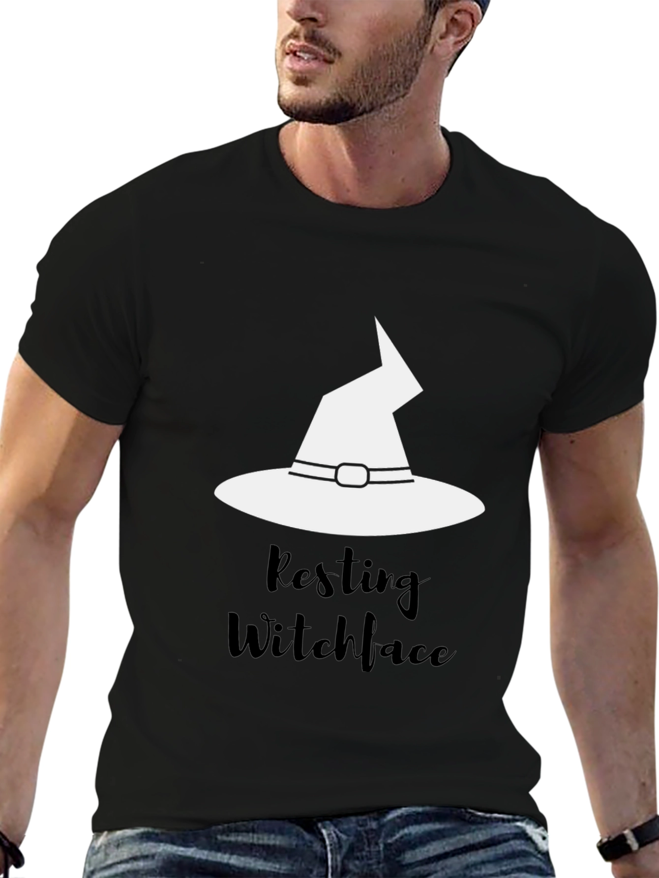 Resting Witchface T-Shirt - Halloween Apparel