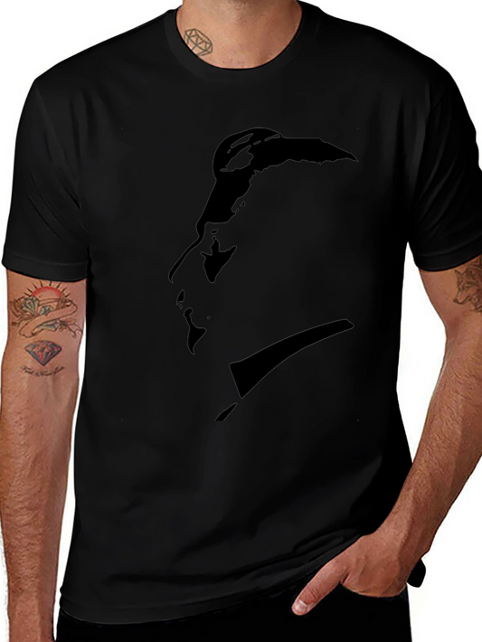 Minimalist Silhouette Graphic Black T-Shirt