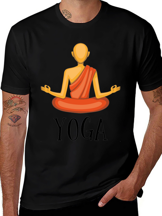 Yoga Graphic T-Shirt - Meditating Figure Design