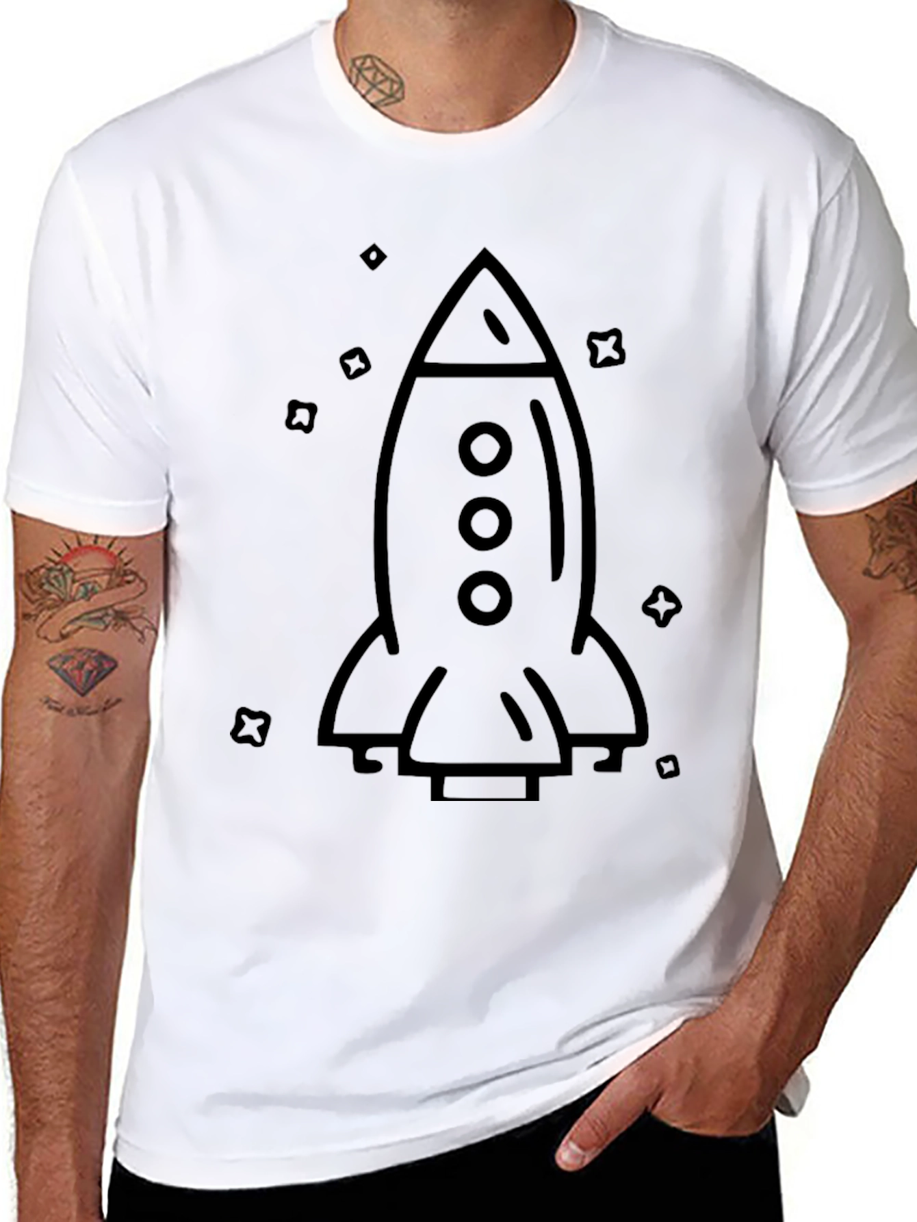 Rocket Graphic Tee - Mens Black T-Shirt