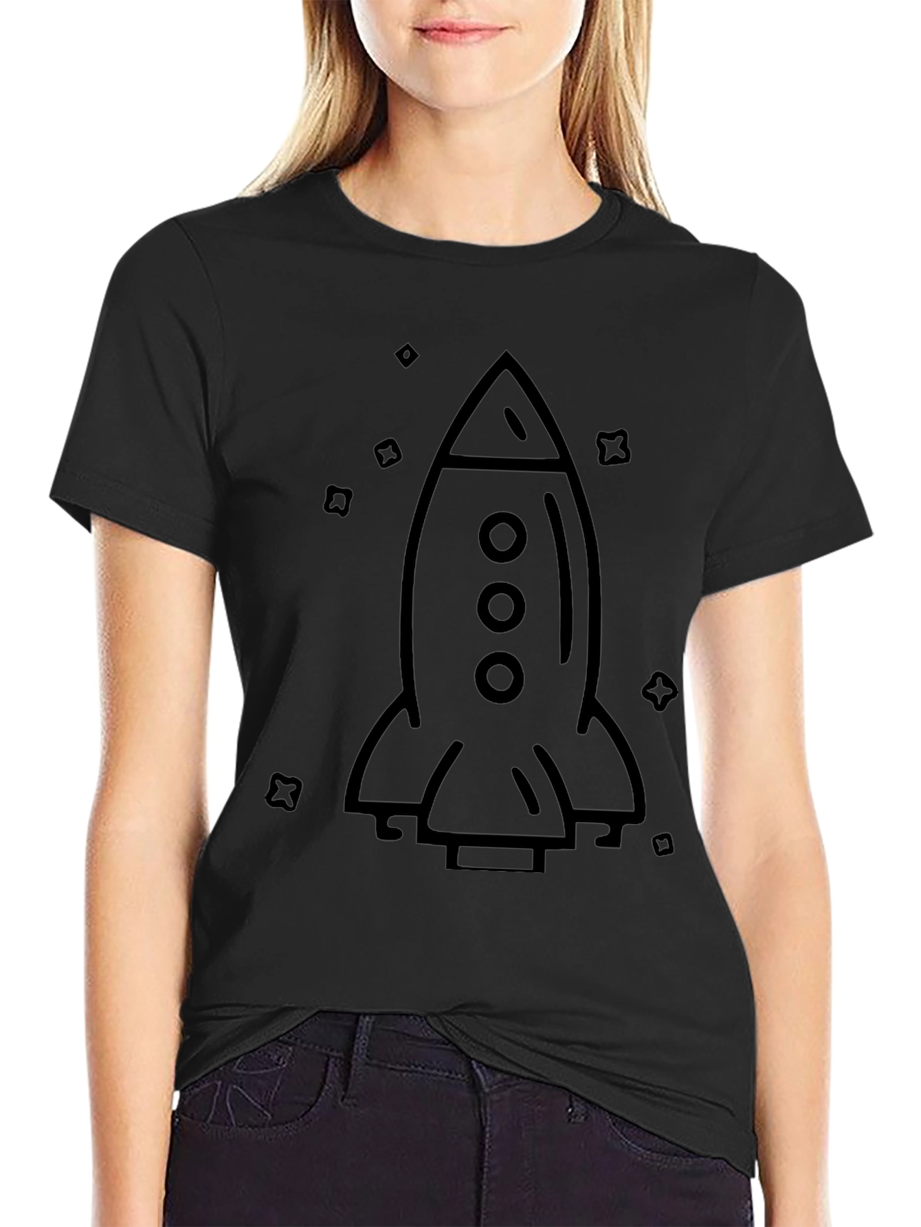 Rocket Graphic Tee - Mens Black T-Shirt