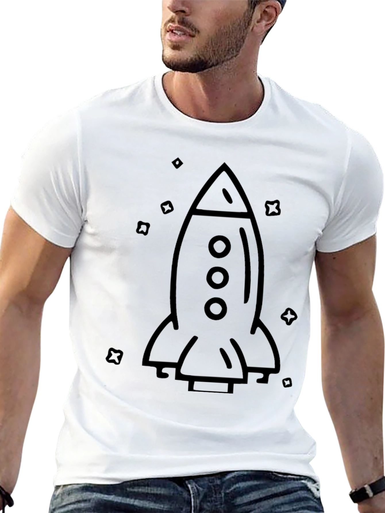 Rocket Graphic Tee - Mens Black T-Shirt
