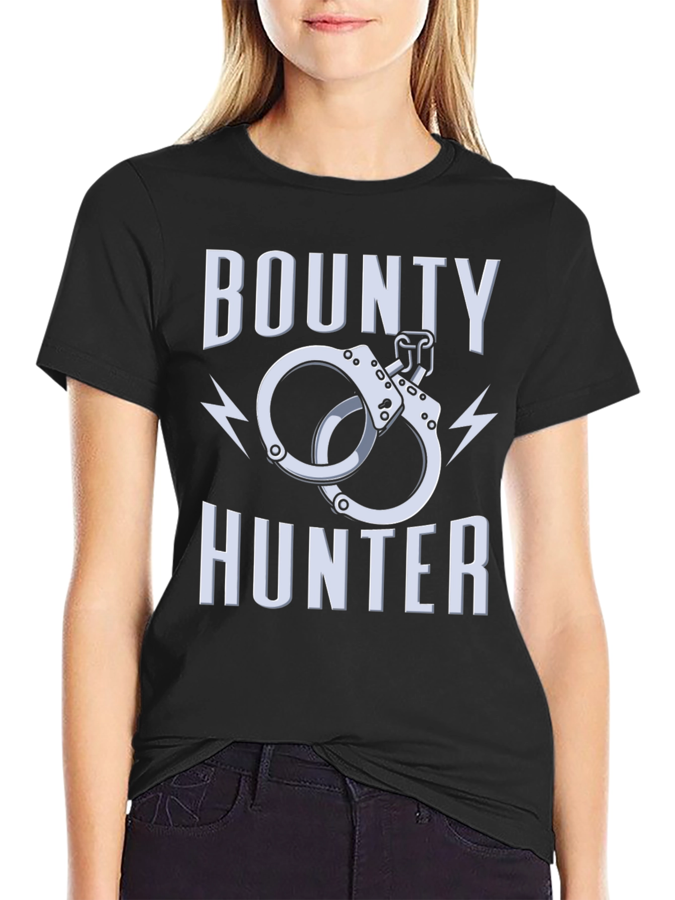 Bounty Hunter Graphic T-Shirt - Black Crew Neck