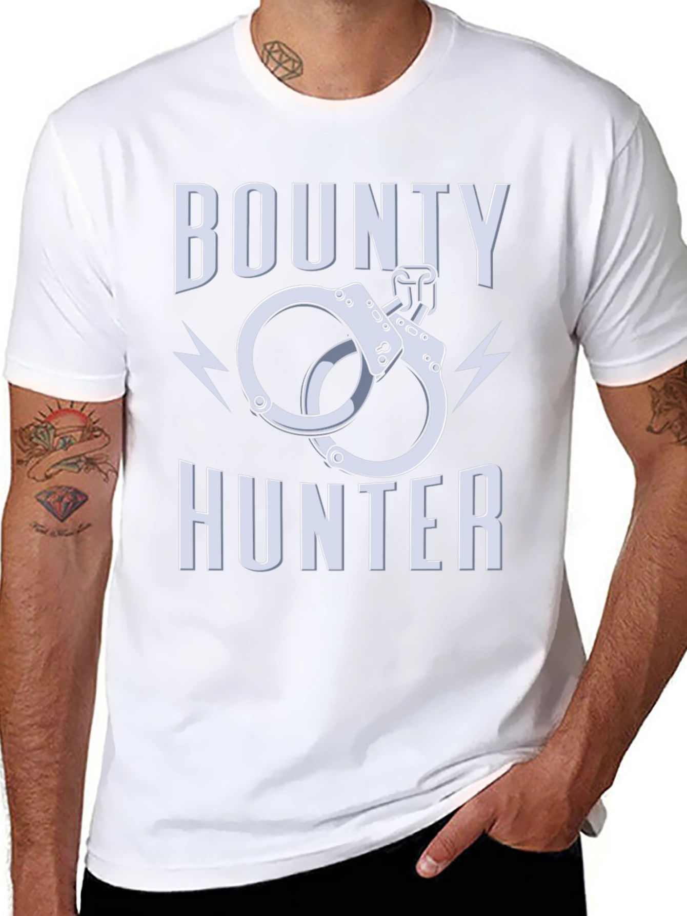Bounty Hunter Graphic T-Shirt - Black Crew Neck