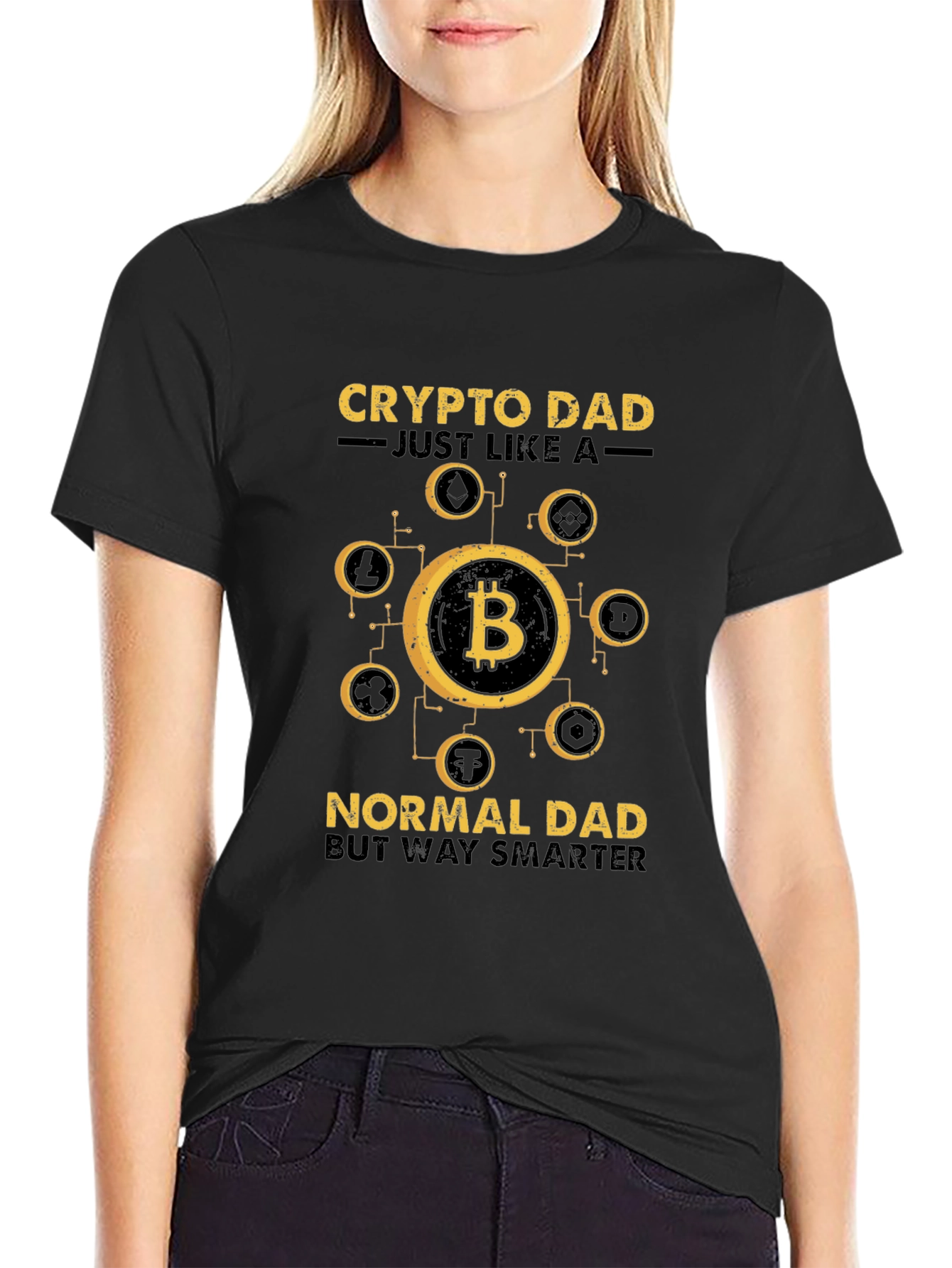 Crypto Dad T-Shirt - Bitcoin Lover Smart Dad