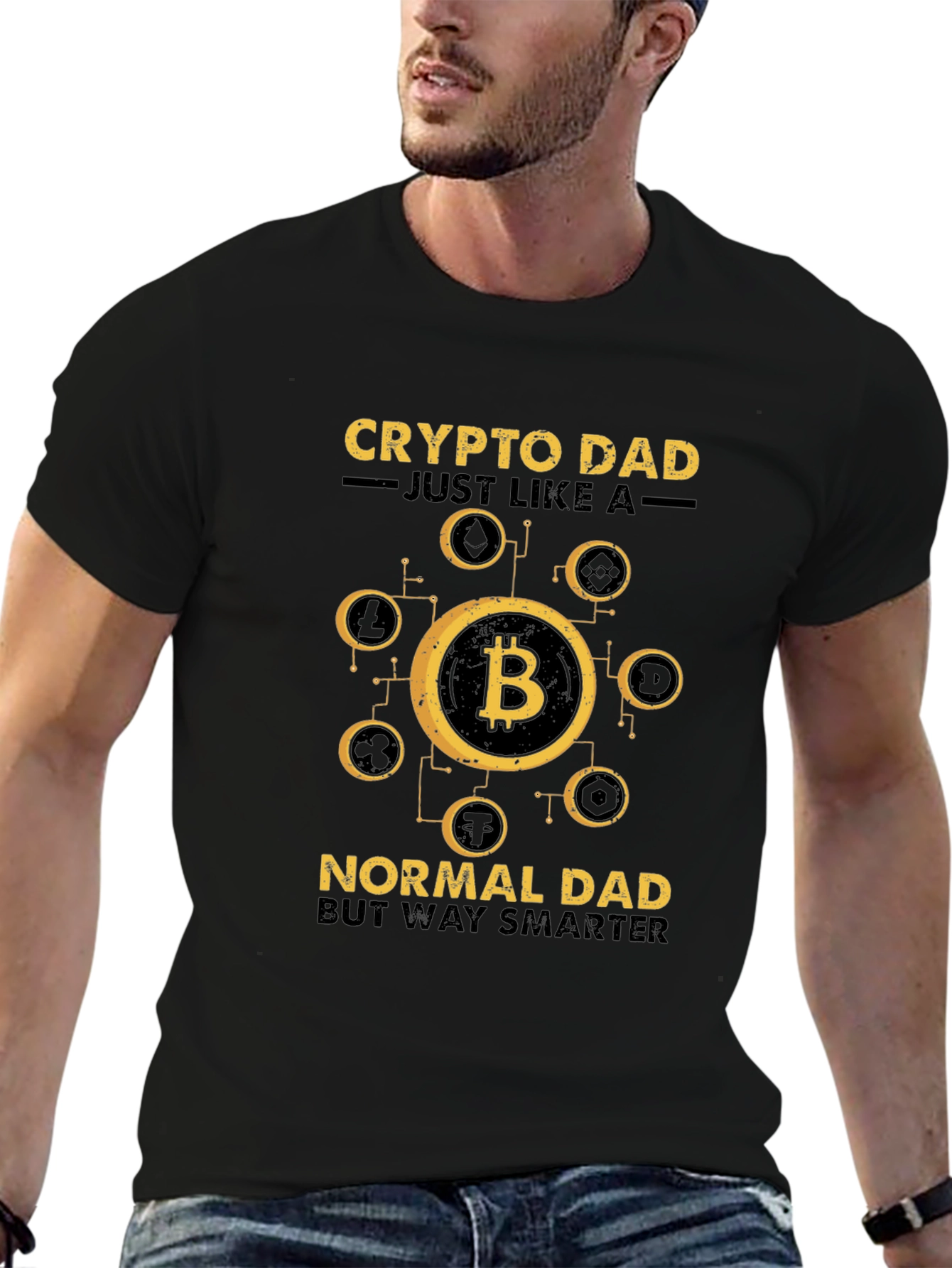 Crypto Dad T-Shirt - Bitcoin Lover Smart Dad