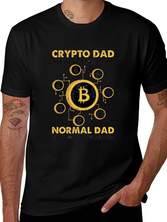 Crypto Dad T-Shirt - Bitcoin Lover Smart Dad