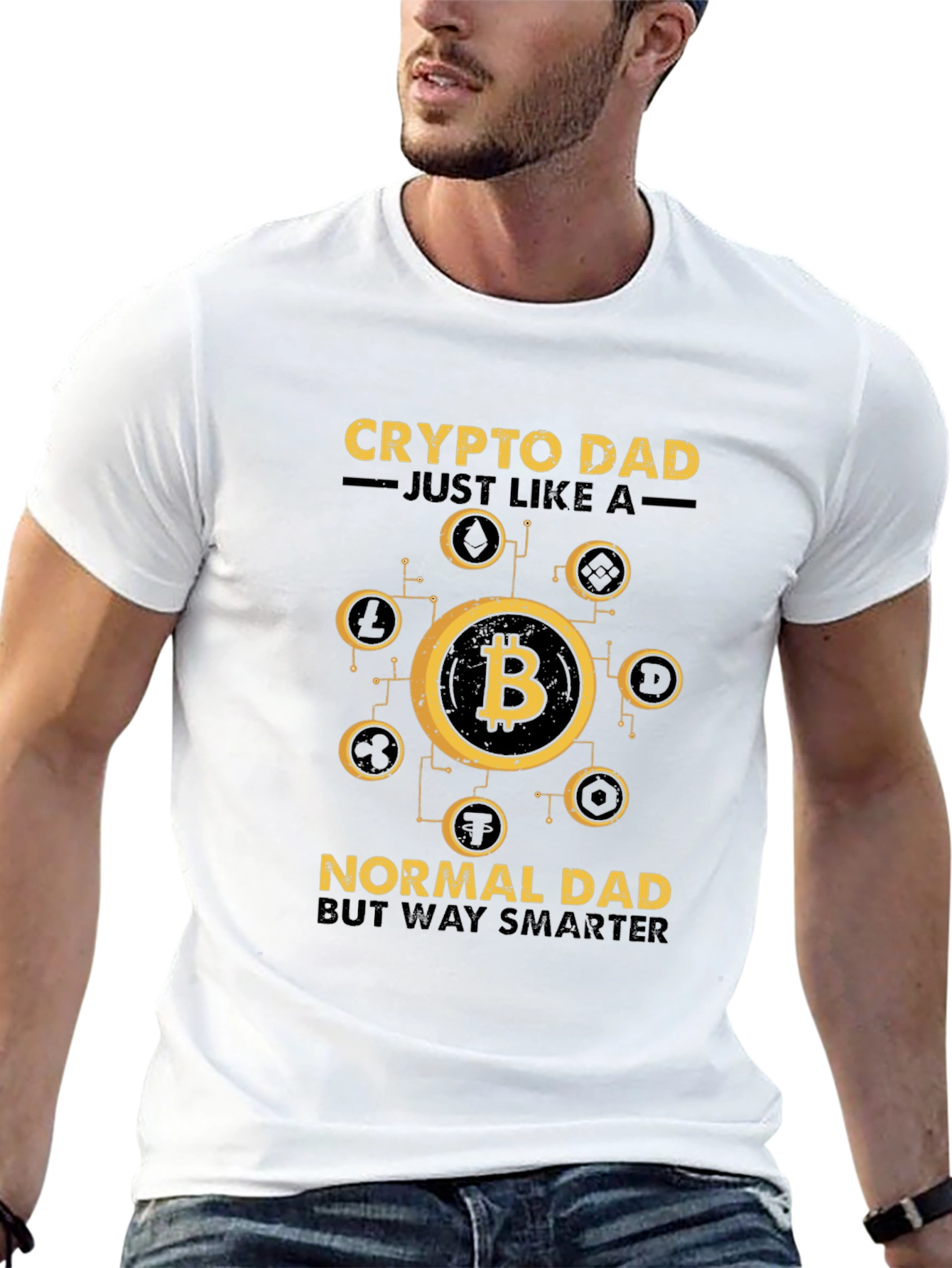 Crypto Dad T-Shirt - Bitcoin Lover Smart Dad