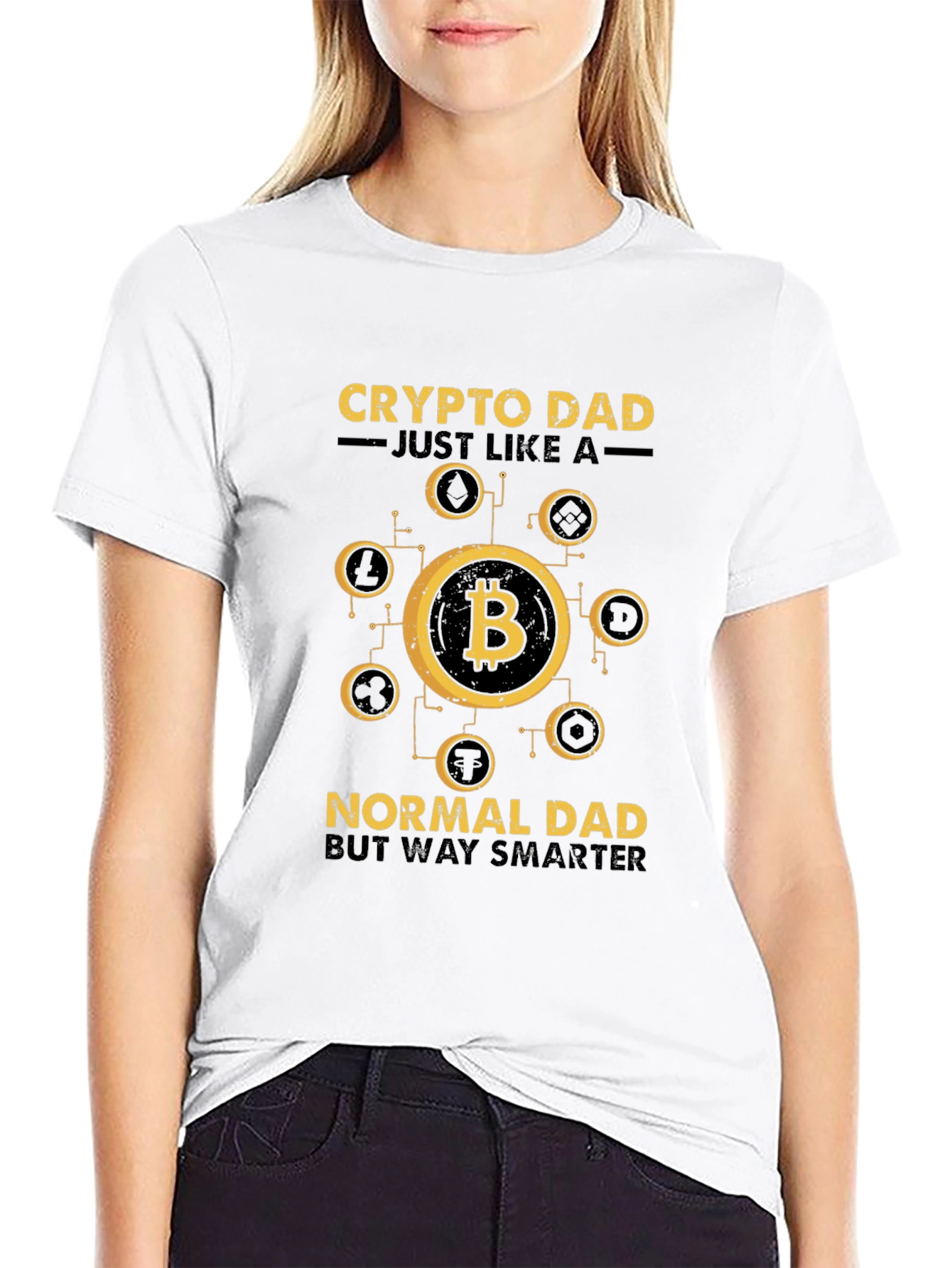 Crypto Dad T-Shirt - Bitcoin Lover Smart Dad