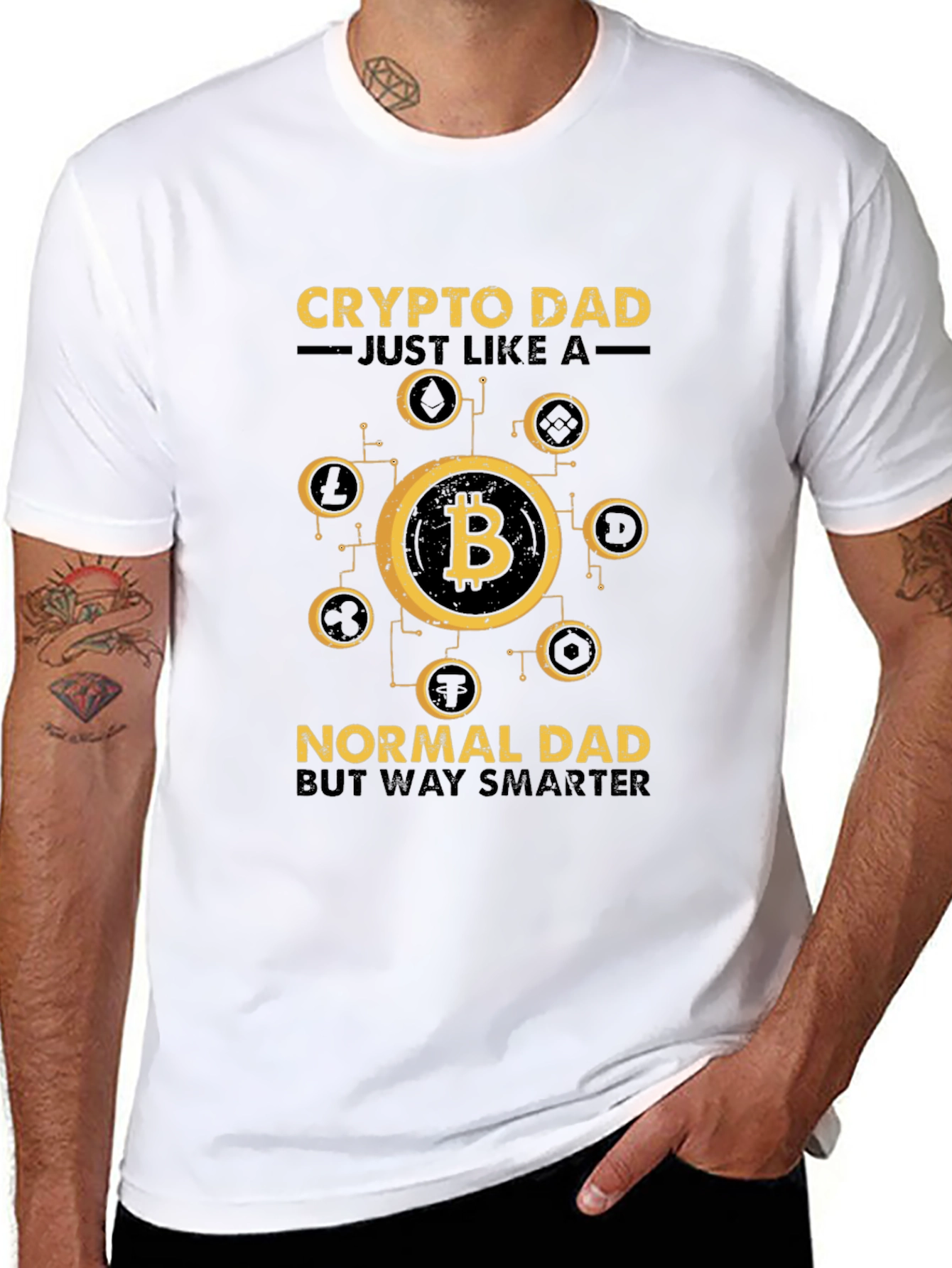Crypto Dad T-Shirt - Bitcoin Lover Smart Dad