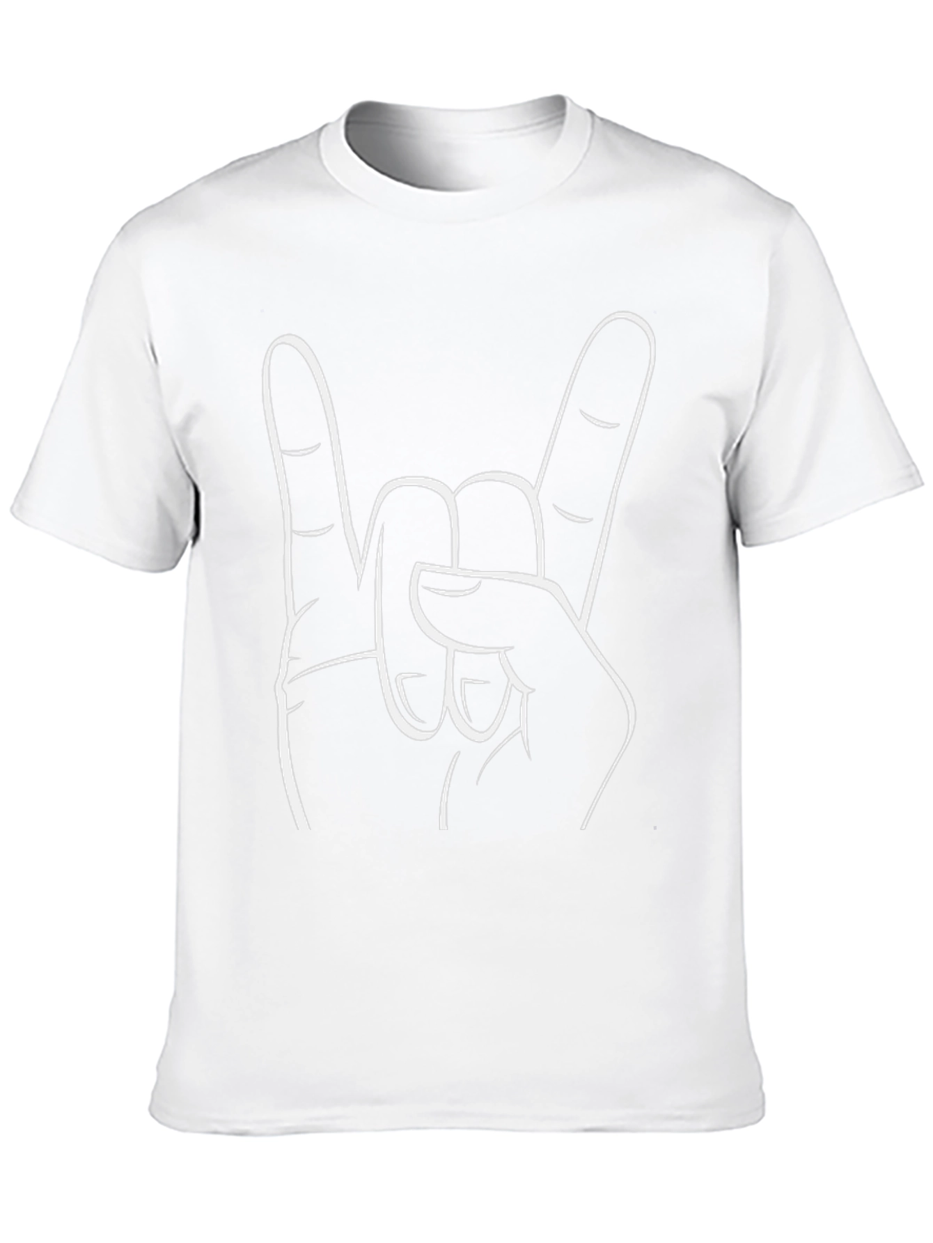 Rock On Hand Gesture Graphic Tee - Black