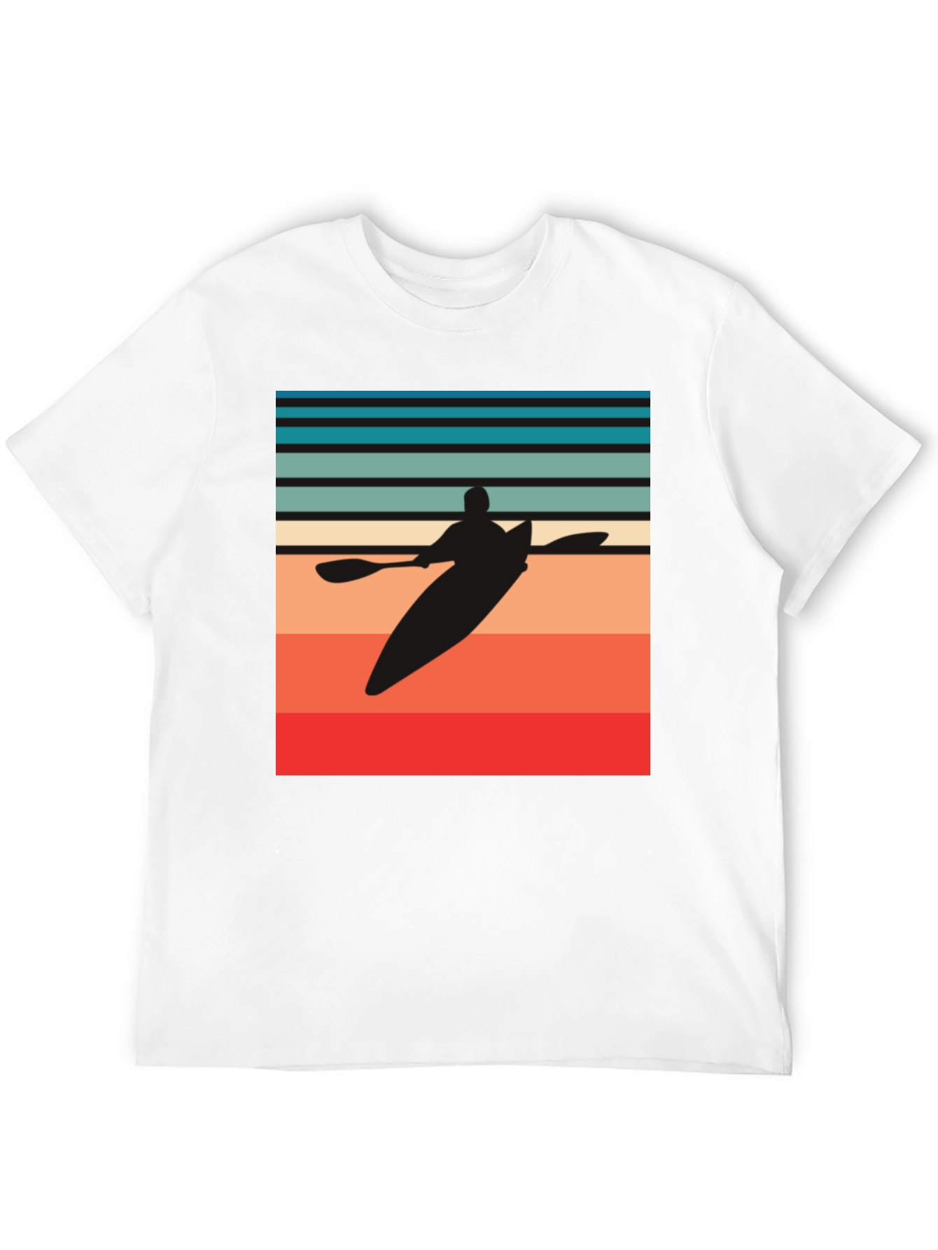 Retro Kayak Silhouette Graphic T-Shirt