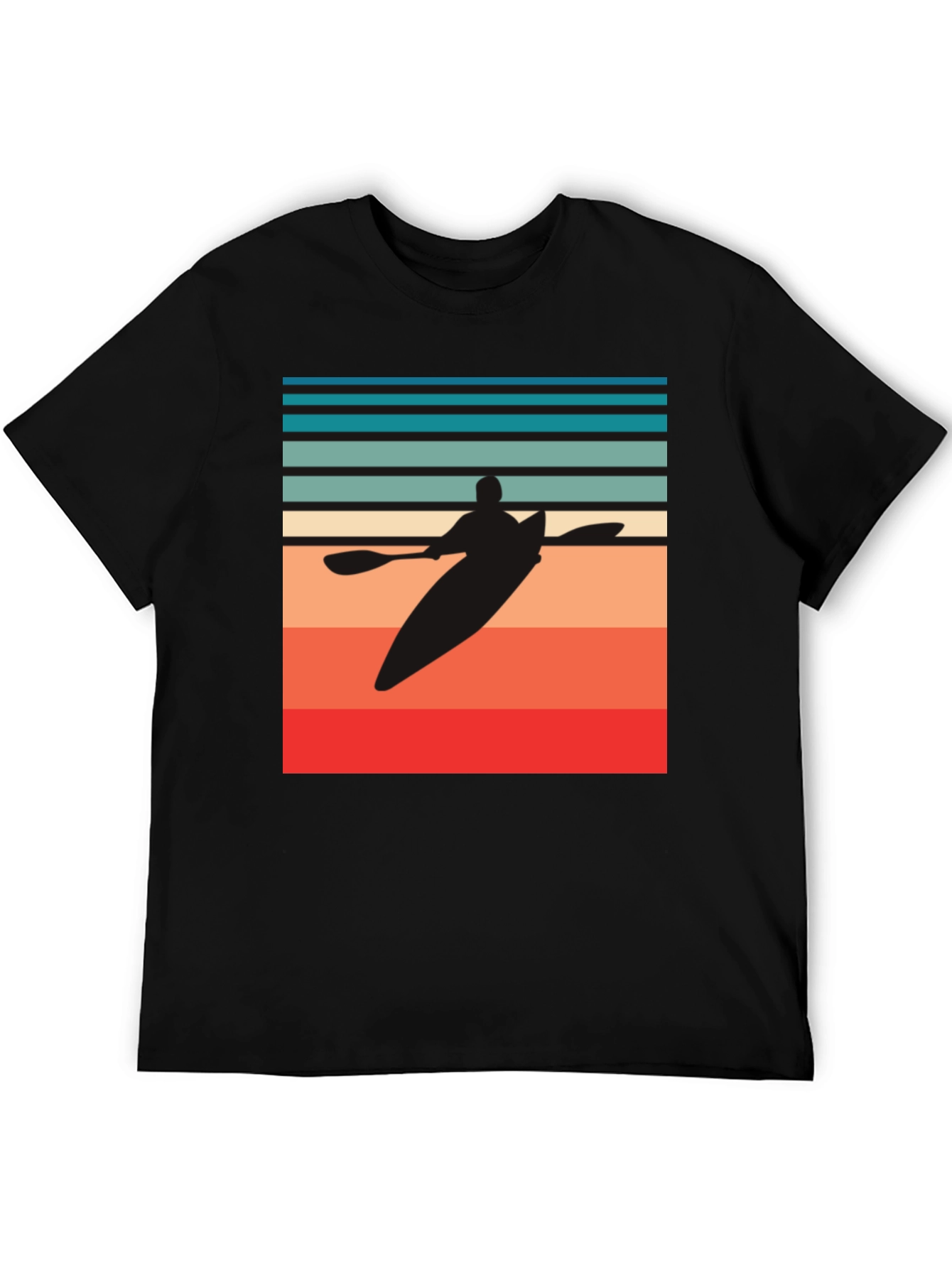 Retro Kayak Silhouette Graphic T-Shirt