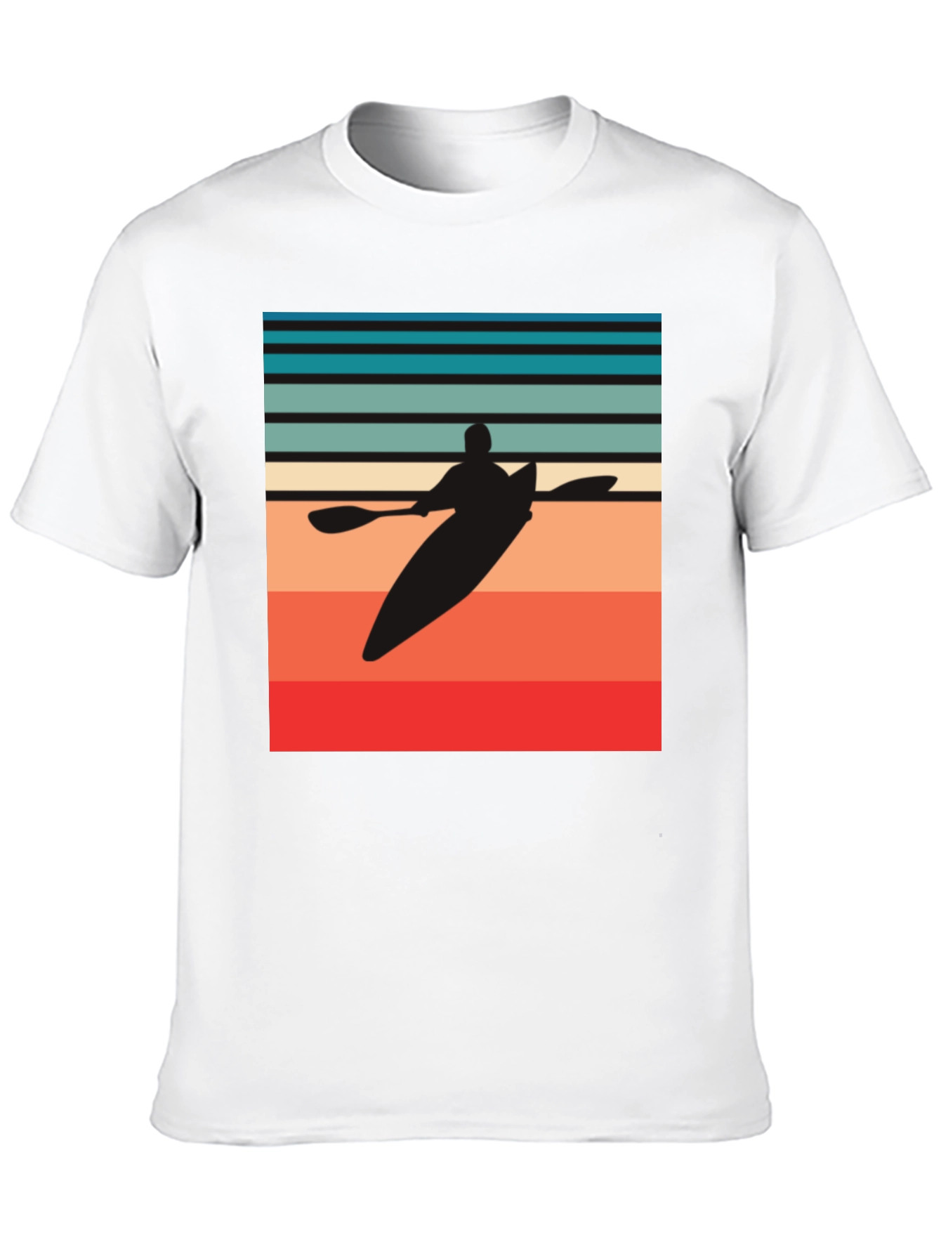Retro Kayak Silhouette Graphic T-Shirt