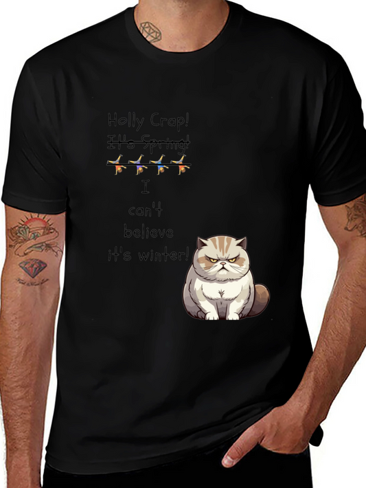 Funny Grumpy Cat T-Shirt - Holly Crap Its Spring!