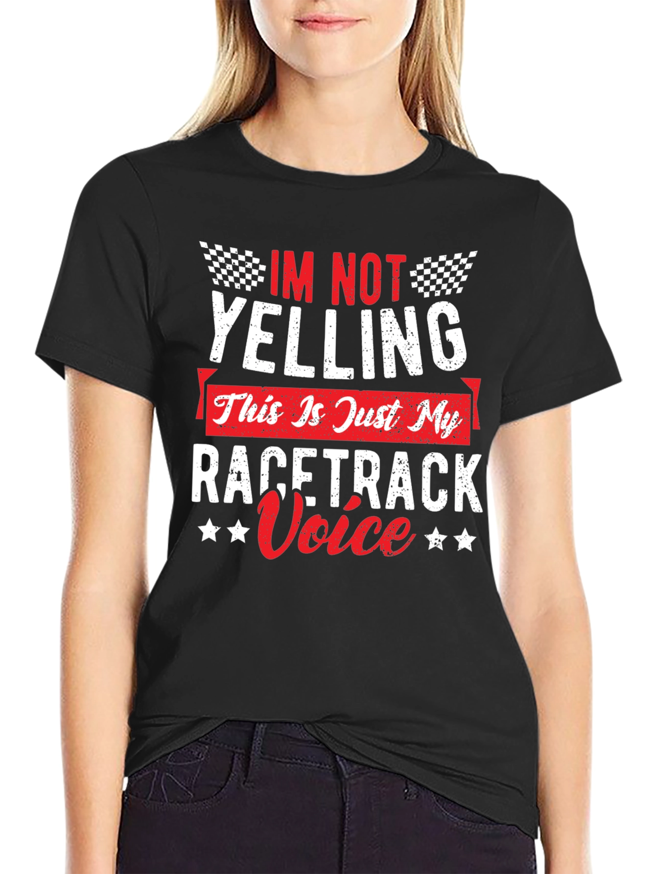 Racetrack Voice Tee: Funny Racing Fan Shirt