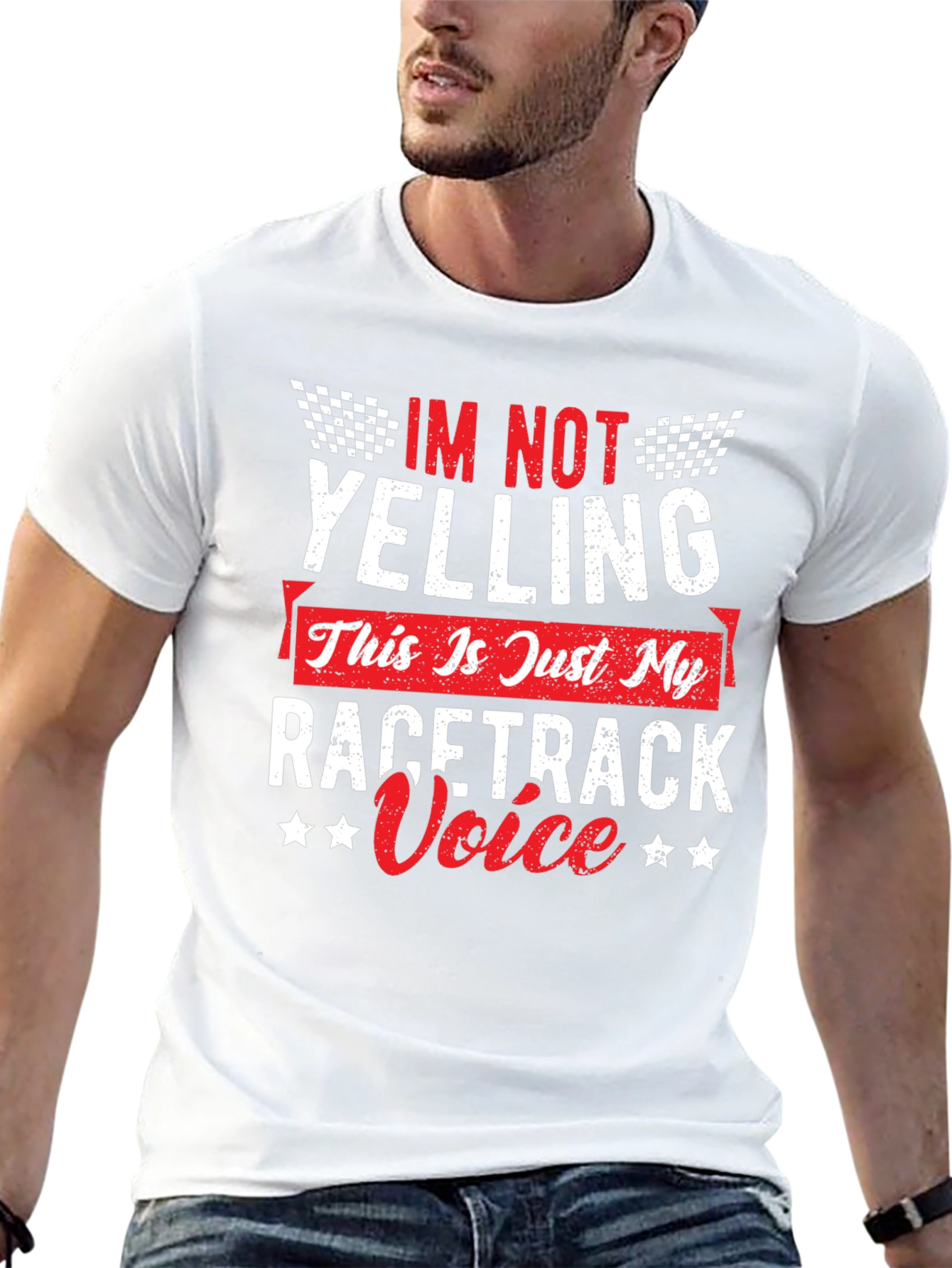 Racetrack Voice Tee: Funny Racing Fan Shirt