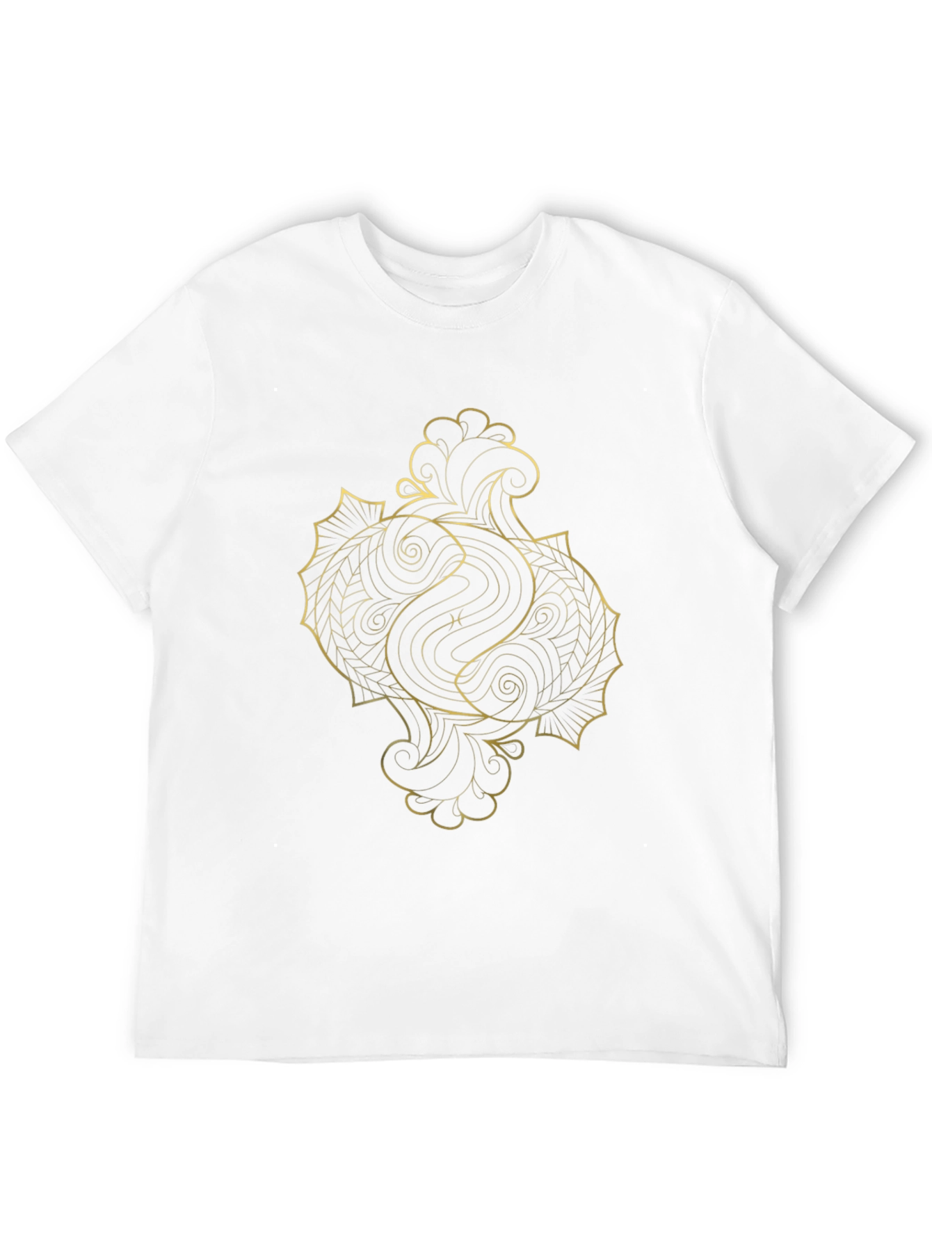 Golden Pisces Graphic Tee - Black Cotton Comfort