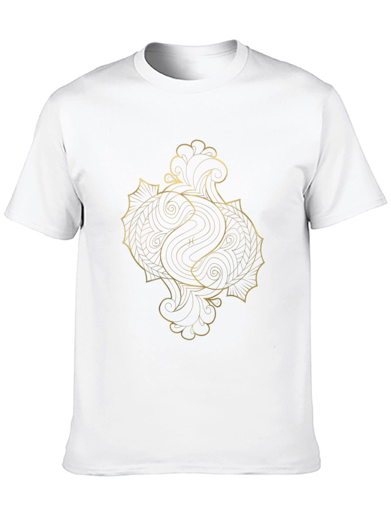 Golden Pisces Graphic Tee - Black Cotton Comfort