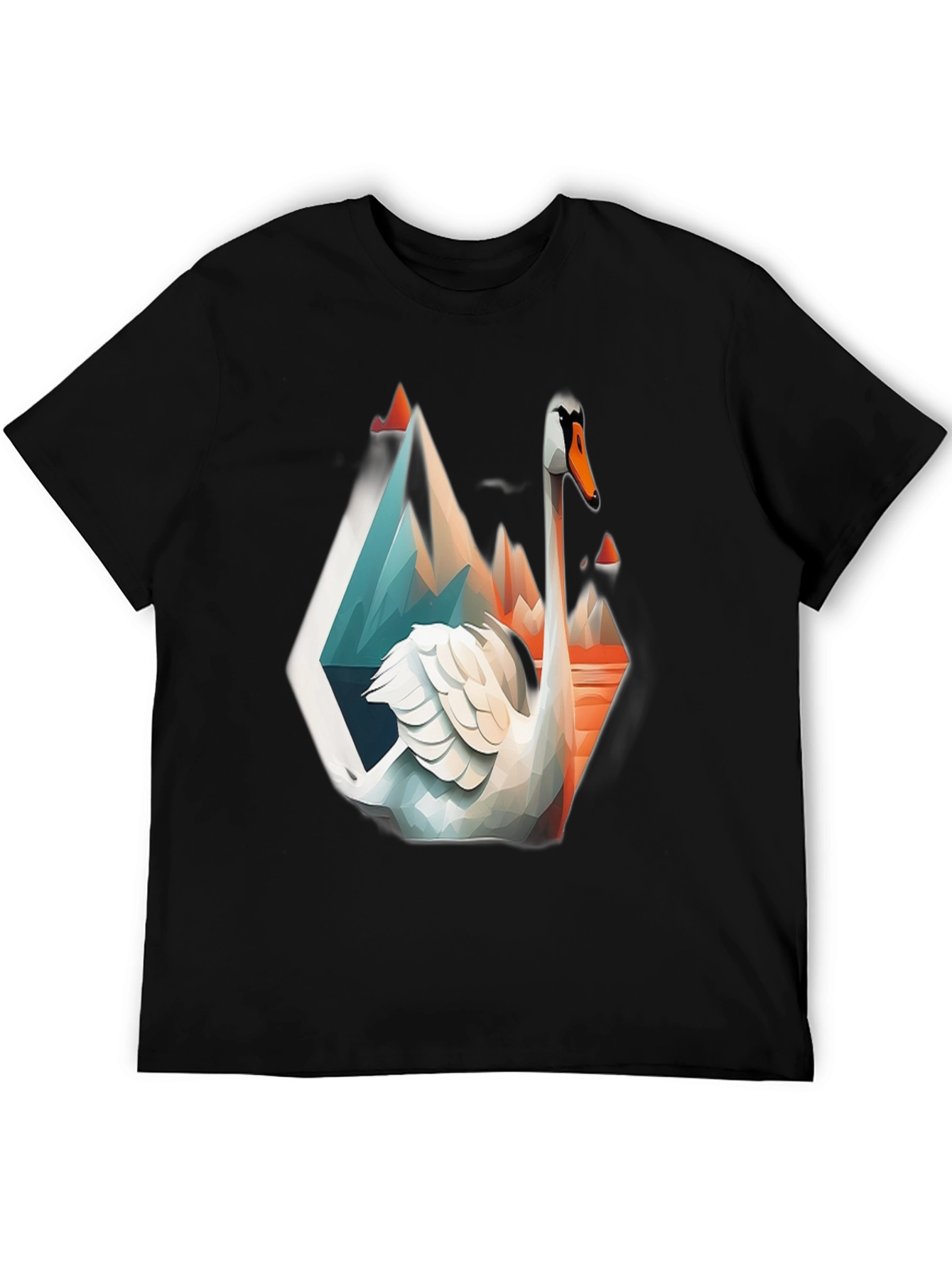 Geometric Swan Graphic T-Shirt