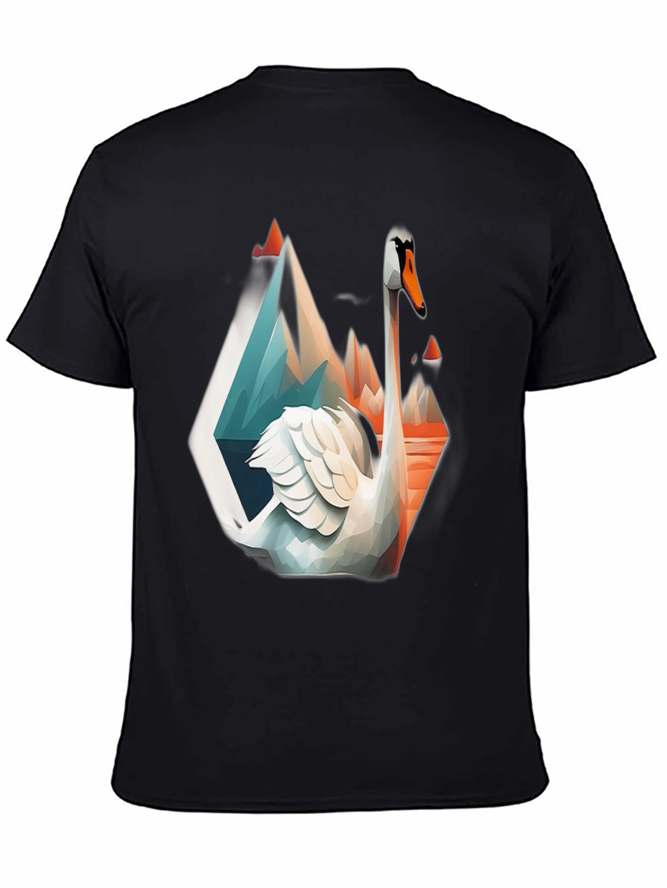 Geometric Swan Graphic T-Shirt