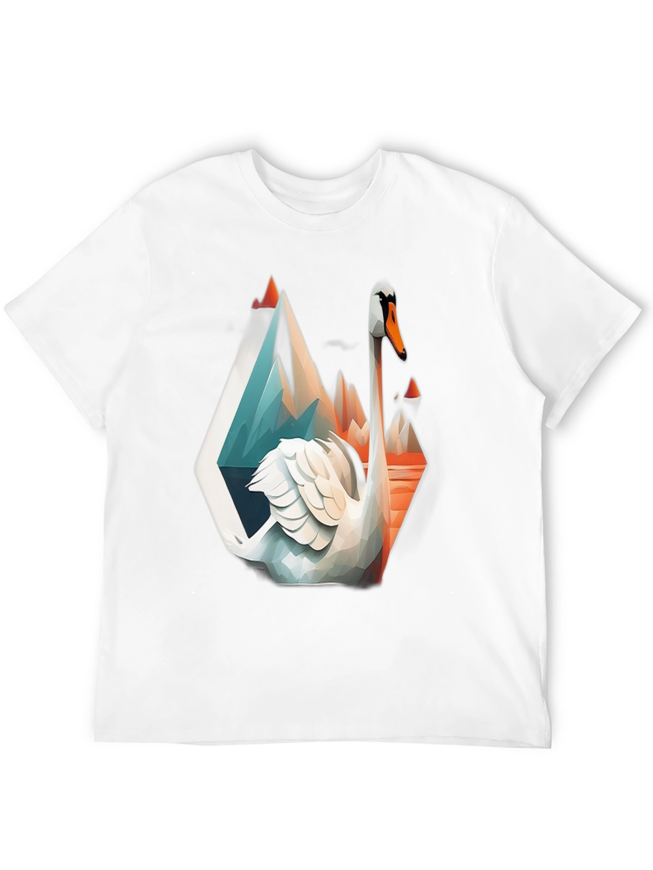 Geometric Swan Graphic T-Shirt