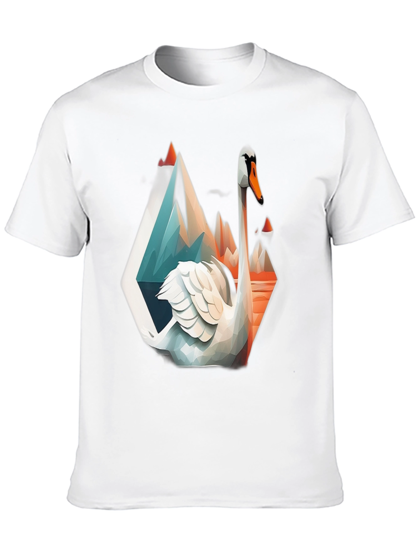 Geometric Swan Graphic T-Shirt