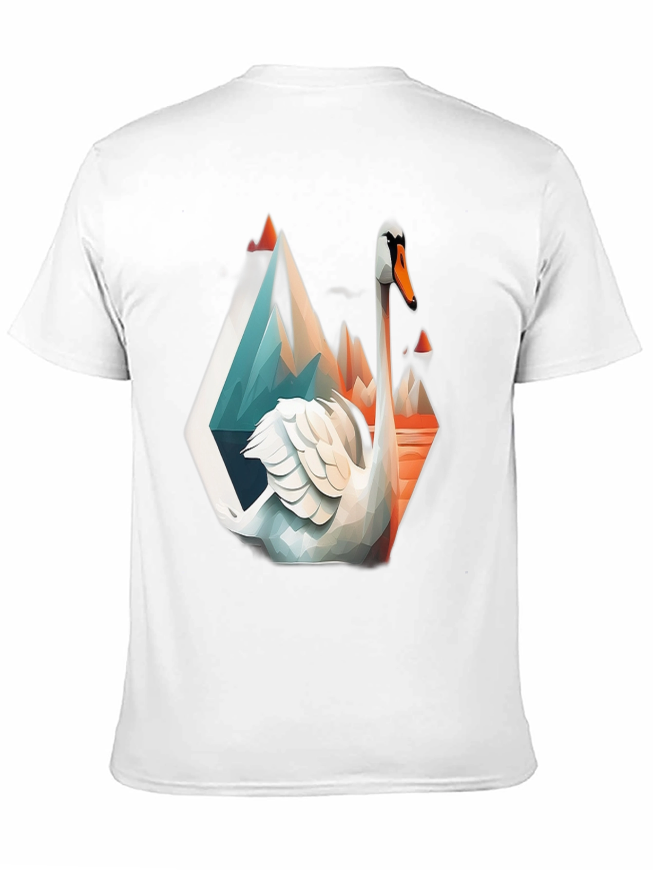 Geometric Swan Graphic T-Shirt