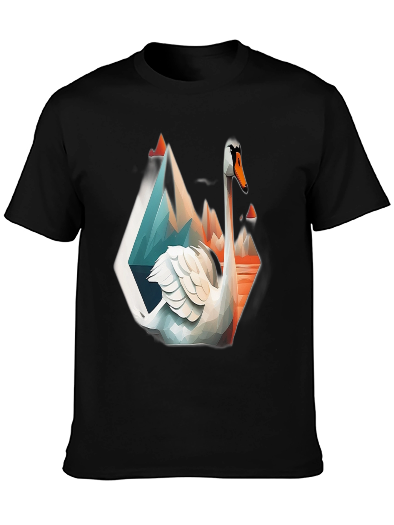 Geometric Swan Graphic T-Shirt