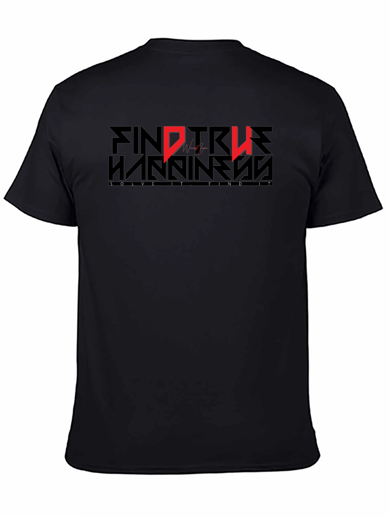 Find True Happiness Graphic Black T-Shirt