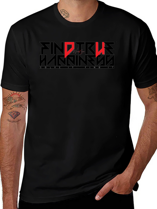 Find True Happiness Graphic Black T-Shirt