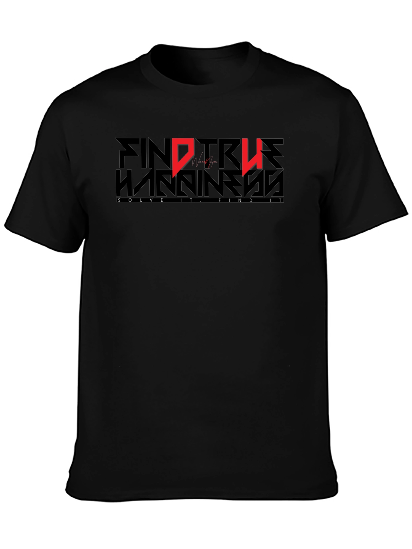 Find True Happiness Graphic Black T-Shirt