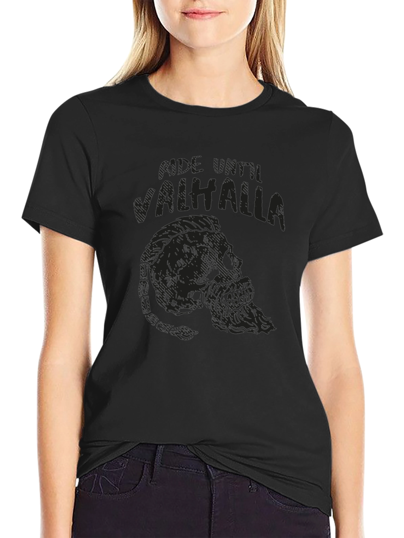 Ride Until Valhalla Black T-Shirt
