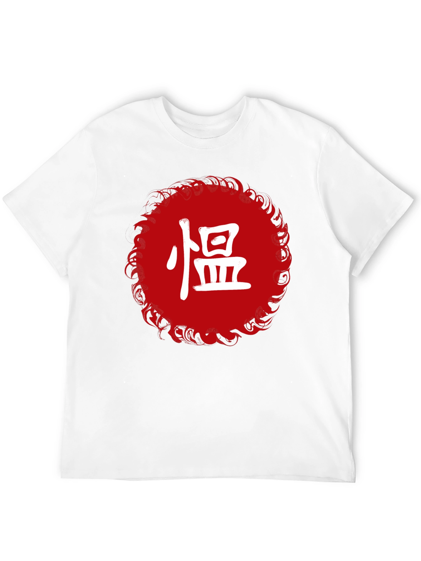 Red Circle Kanji Graphic Black T-Shirt
