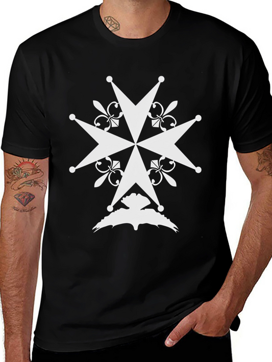 Embroidered Maltese Cross Graphic Tee