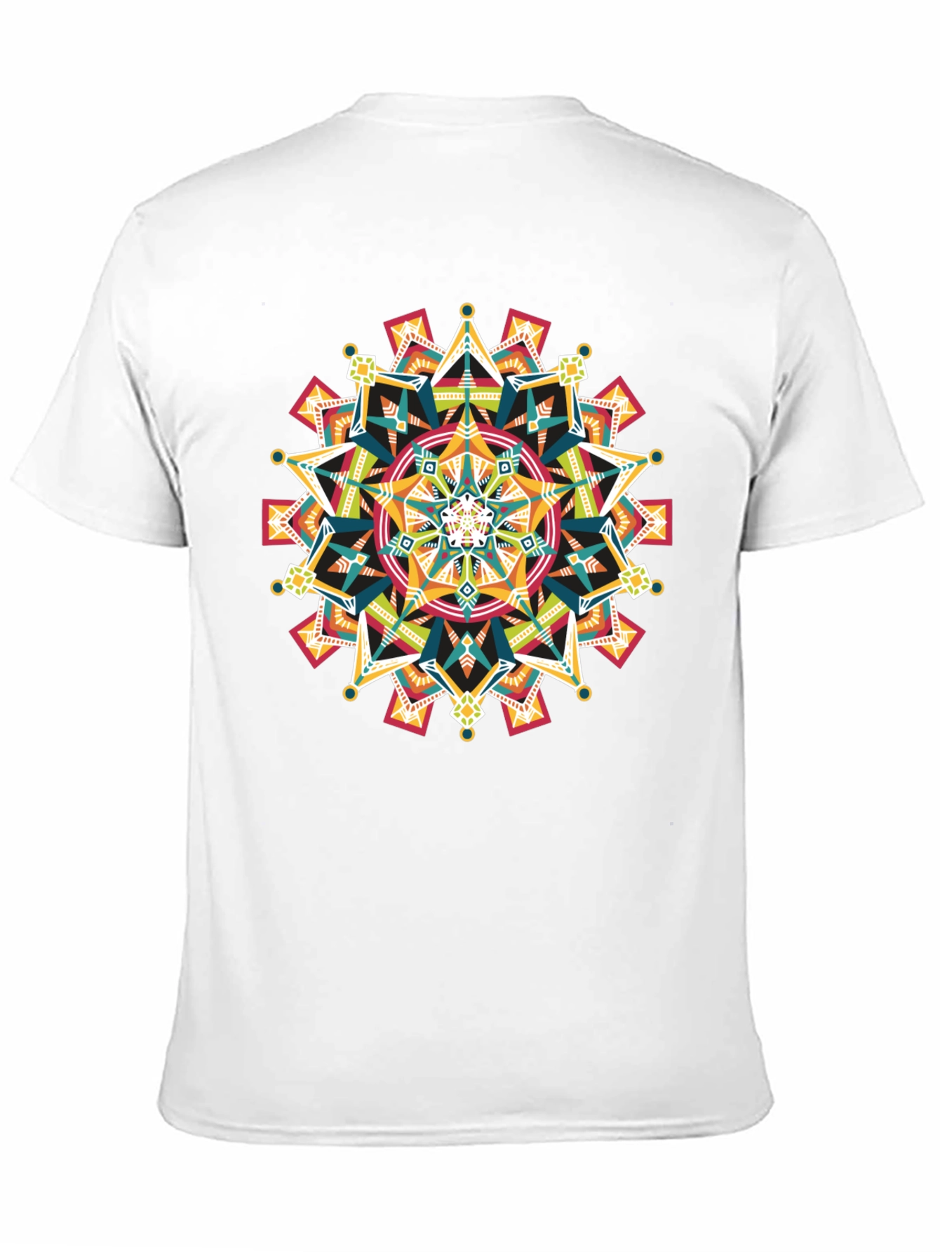 Geometric Mandala Graphic Black T-Shirt