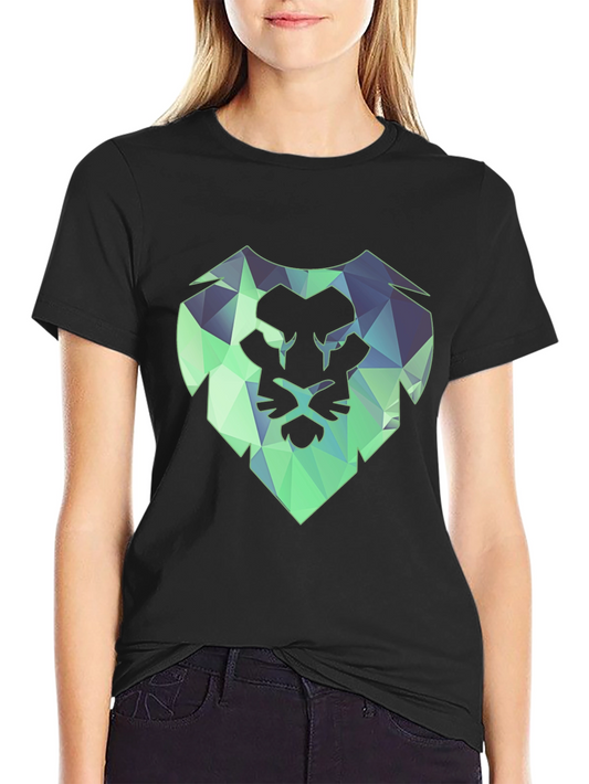 Geometric Lion Tee - Modern Black T-Shirt