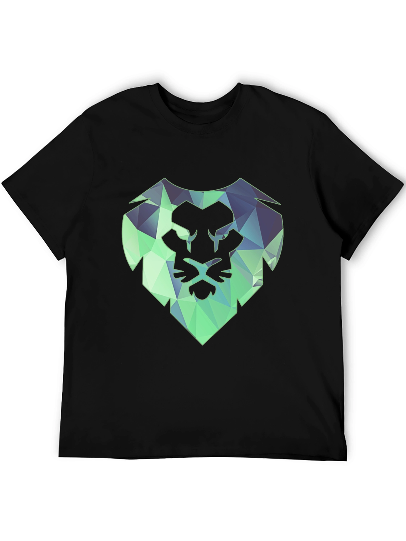 Geometric Lion Tee - Modern Black T-Shirt