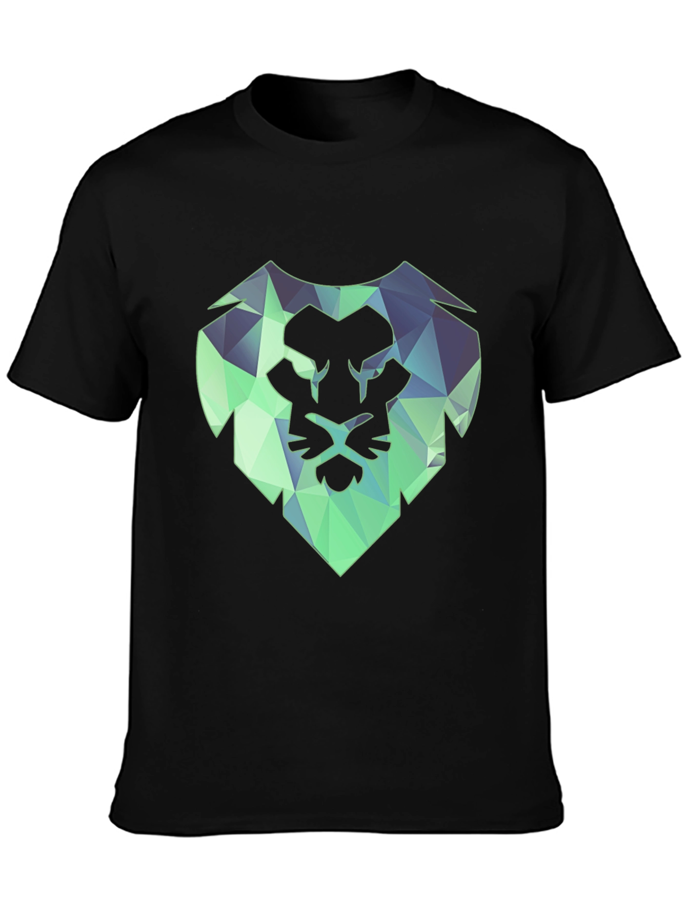 Geometric Lion Tee - Modern Black T-Shirt