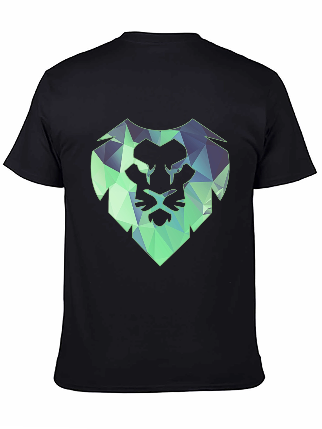 Geometric Lion Tee - Modern Black T-Shirt