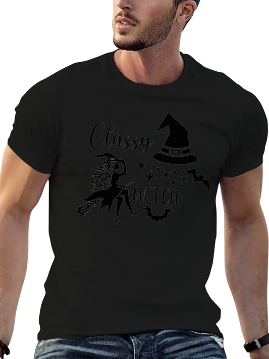 Classy Witch Graphic Tee - Halloween Apparel