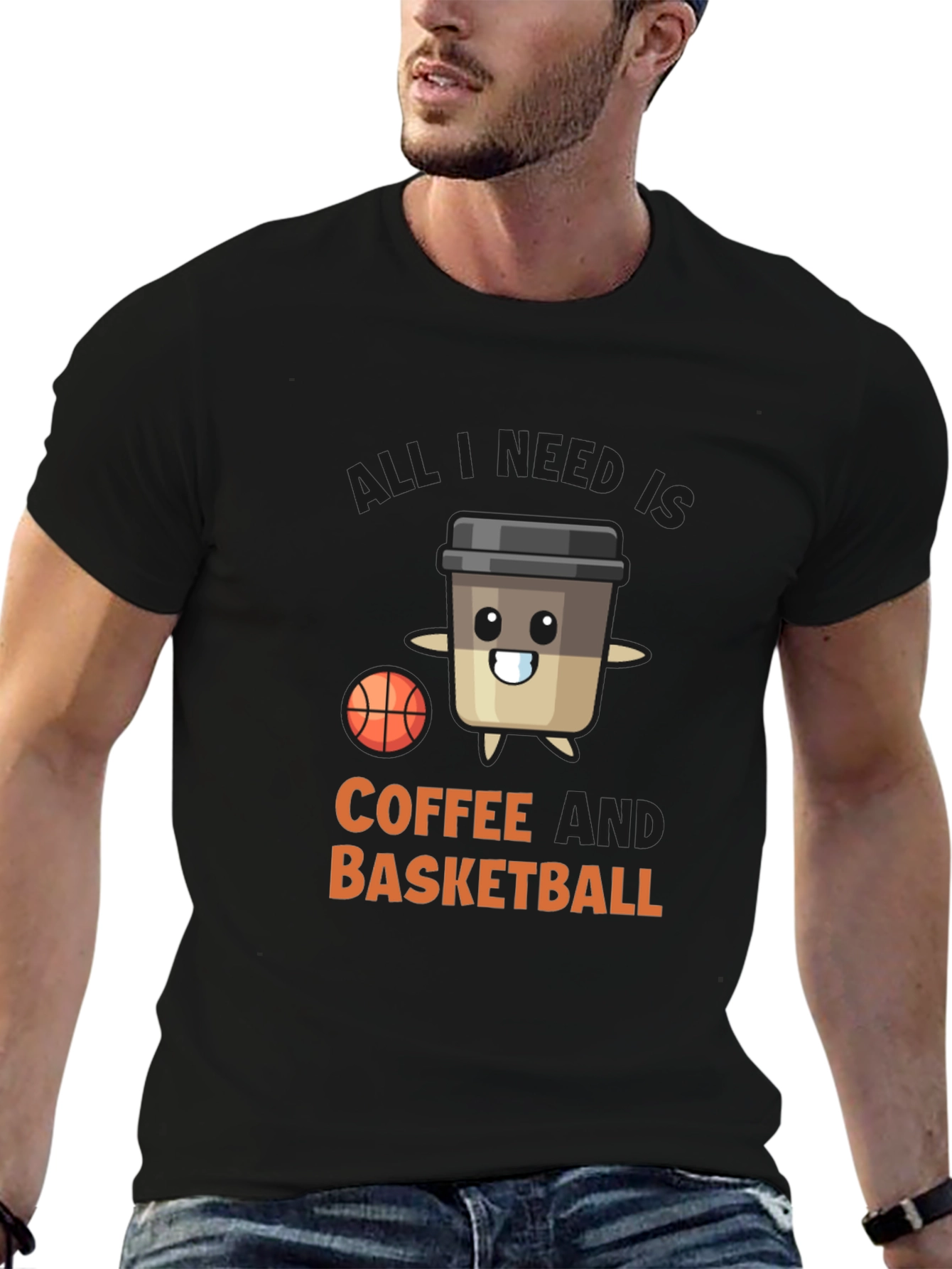Coffee & Basketball Graphic Tee