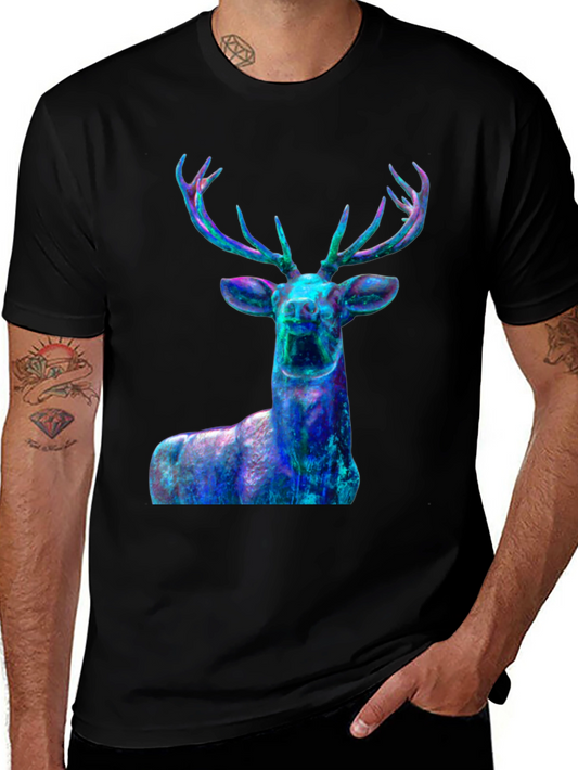 Nebula Deer Graphic T-Shirt - Mens Black Tee