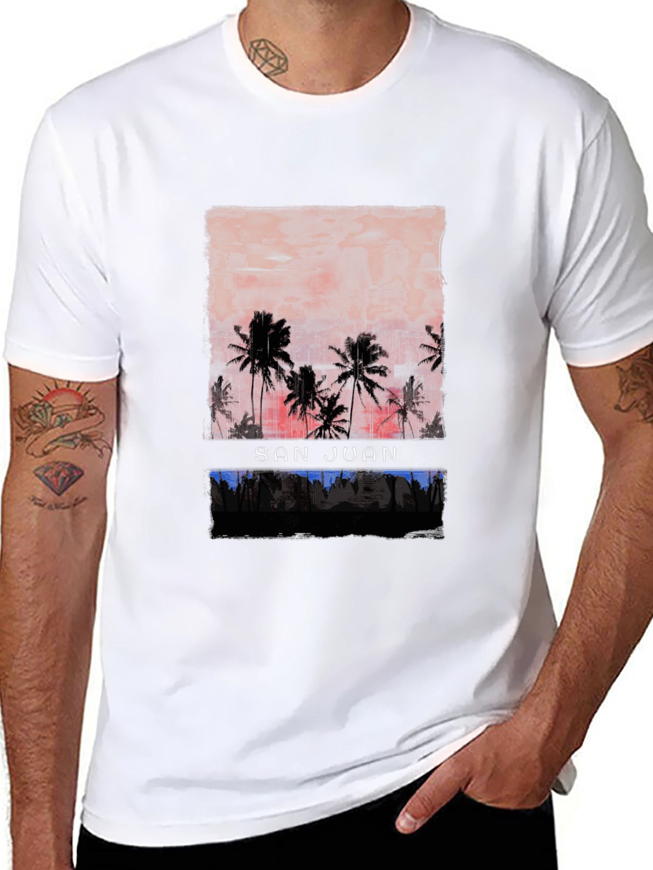 San Juan Palms Graphic Tee - Tropical Island Style